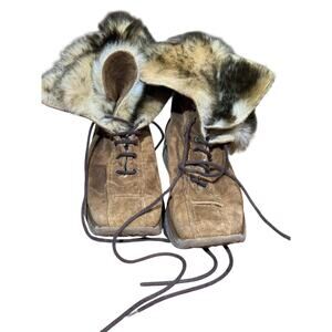 Vintage Touch Italy fur and leather boots size 37 euro
